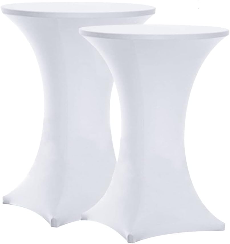 Tina's 2 Pack White Spandex Table Covers - Fitted & Stretchy!