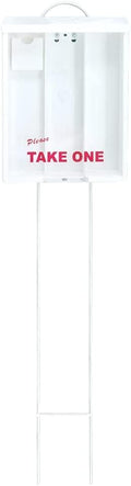 White Outdoor Real Estate Brochure Box with Yard Stake - Holds 250