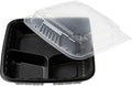 8 in x 8 in x 3 in 3-Compartment Tray with Translucent Vented Lid
