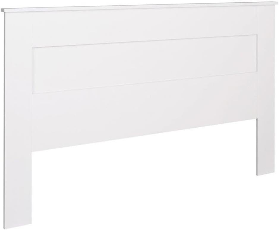 Stylish Flat Wood Panel Headboard for King Size Beds in White