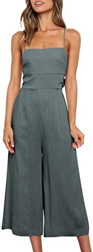 ANRABESS Women's Summer Spaghetti Strap Jumpsuit with Pockets