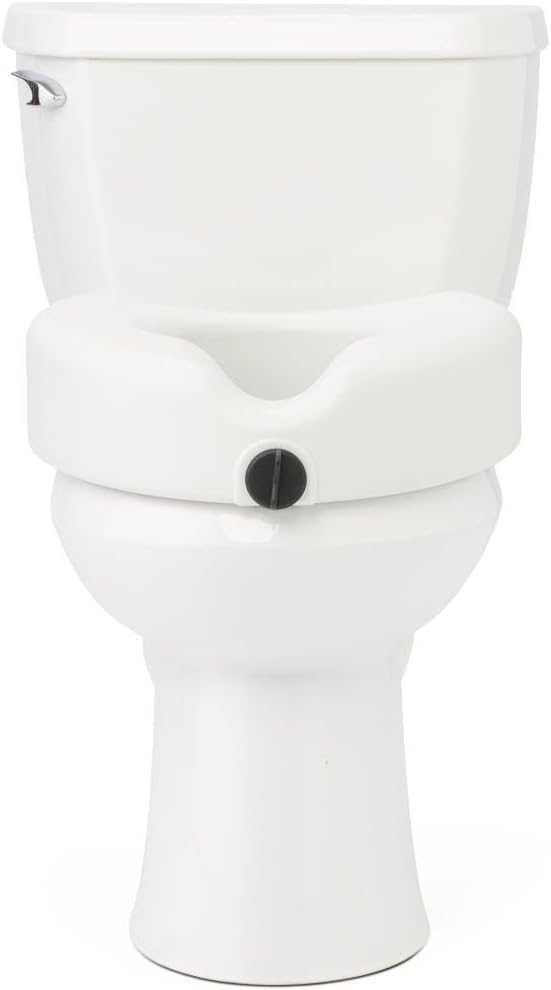 Medline Elevated Toilet Seat Riser for Seniors & Handicapped