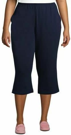 Lands' End Women's Sport Knit High Rise Elastic Waist Capri Pants