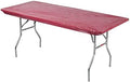 Maroon 8 ft Fitted Plastic Table Covers 30in x 96in - Pack of 5