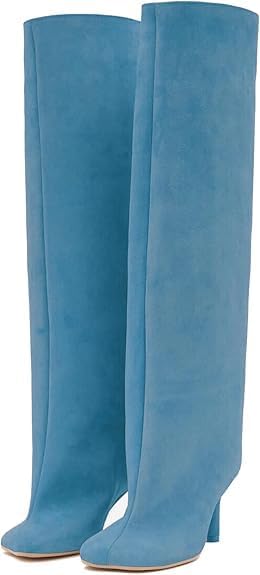 Knee High Boots for Women Faux Suede Wide Calf Stylish Design