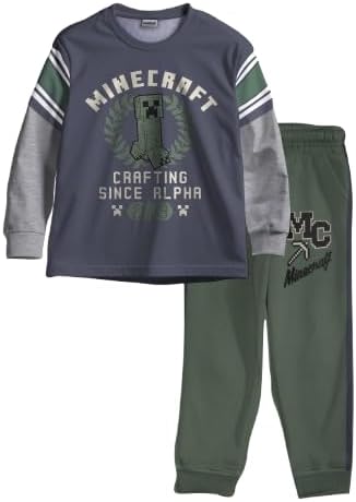 Minecraft Creeper Boys 2-Piece Jersey Set for Active Kids