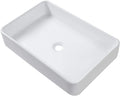 White Bathroom Vessel Sink 24x16 Rectangle Above Counter - Modern Art