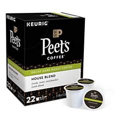 Peet's Decaf House Blend K-Cups - 22 Pack