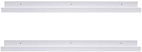 AZSKY 48ftin White Picture Ledge Shelf Set of 2 for Home