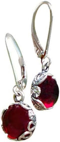 Vintage Red Leverback Earrings - Recycled 1940s Glass