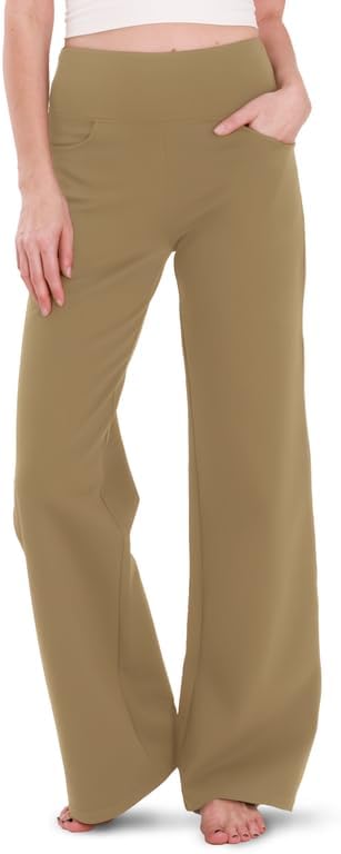 Houmous Wide Leg Pants for Women - Comfortable Cotton Yoga Trousers