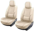 Leather Seat Covers for Cars Front Pair - Breathable Waterproof