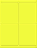 Neon Yellow 4 x 5 in Fluorescent Printer Labels - 1000 Pack