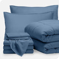 Split King 8 Piece Comforter & Sheet Set - Coronet Blue Ultra-Soft