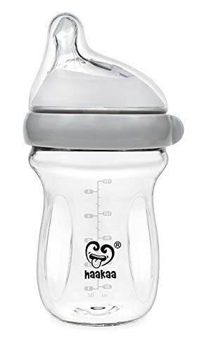 HAAKAA Glass Baby Bottle 6 oz - Safe & Stylish