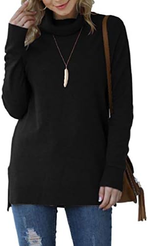 HWOKEFEIYU Women 2023 Fall Trendy Casual Turtleneck Sweater