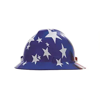 MSA Freedom Series V-Gard Full-Brim Hard Hat in Stars & Stripes