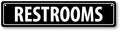 GRX1276 Aluminum Sign MEDIUM 18 in x 4 in RESTROOMS - Durable