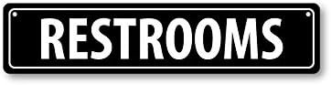 GRX1276 Aluminum Sign for Restrooms - Medium 18 in x 4 in