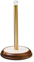 Unique Wood Paper Towel Holder with Pink-and-White Design