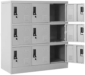 INTERGREAT Metal Locker - 9 Door Storage Solution for Offices
