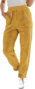 Corduroy Pants for Women High Waist Casual Fall Trousers