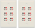 RiteAV 6 Port Speaker Jack Wall Plate for Home Theater