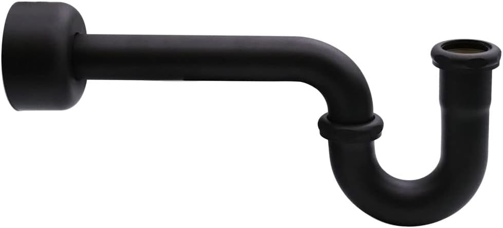 Westbrass A400-1-62 P-Trap with High Box Flange in Matte Black