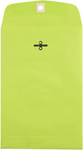 JAM PAPER 6 x 9 Clasp Envelopes Ultra Lime Green - Bulk 250 box