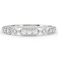 14k Solid Gold Art Deco Vintage Diamond Wedding Band - Elegant Finish