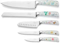 Butterfly Meadow 6-Piece Block Set - Decorative Acacia Knife Block