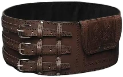 Men's Handmade Leather Belt, Viking Style Corset Waist Belt