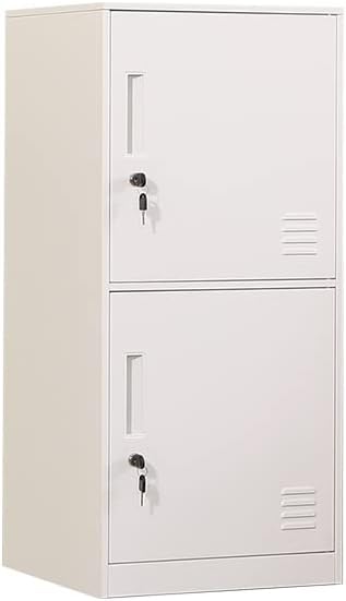 2 Door Metal Vertical Storage Locker for Kids Bedroom and More