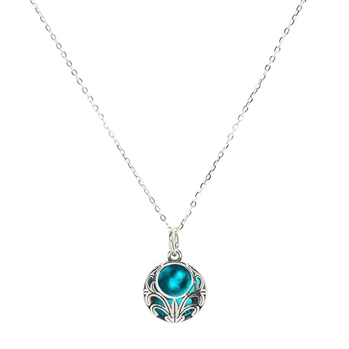 Handmade Vintage Lace Necklace from Recycled Aqua Glass