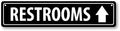 GRX1279 Aluminum Restrooms Sign 18 in x 4 in - Durable Directional