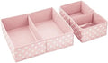 Fabric Drawer Organizer Bins for Nursery and Closet - Set of 4 Polka