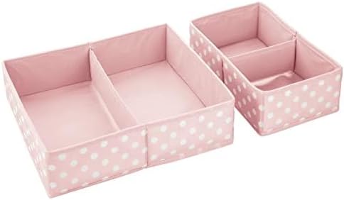 mDesign Fabric Drawer Organizer Bins for Kids and Nursery