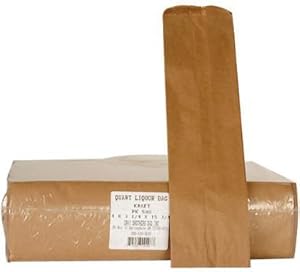 Duro ID# 40036 Quart Liquor Bag 35# Natural Kraft Quality