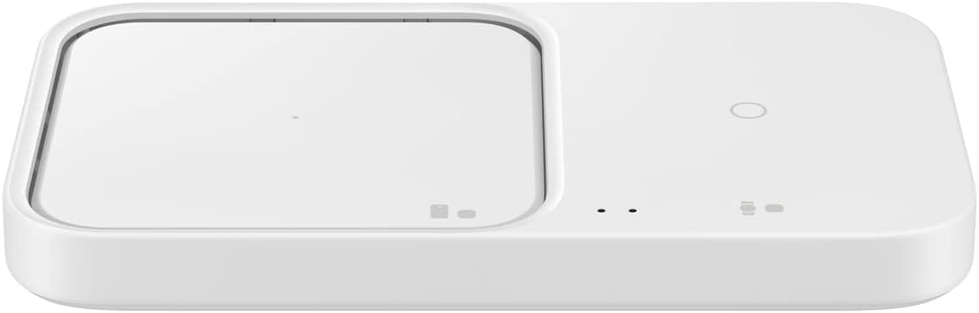 SAMSUNG 15W Duo Wireless Charger: Dual Fast Charging for Galaxy Devices - 2022 White