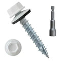 Metal Roofing Screws #14 1-1/2 in 280-PCS White - Rust Resistant