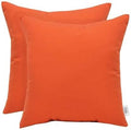 Sunbrella Square Throw Pillows Set of 2 | 24in x 24in | Canvas Melon