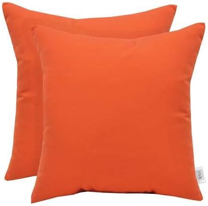 Sunbrella Square Throw Pillows Set of 2 | 24in x 24in | Canvas Melon