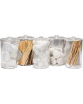 Clear Sundry Jars Unlabeled Set of 5 - Clear Plastic Storage Jars