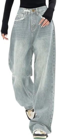 EMMIOL Women Wide Leg Baggy Jeans High Waist Y2K Cargo Pants
