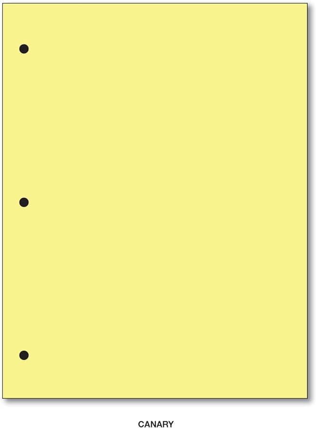 Vibrant Canary Color Paper, 20 lb, 3-Hole Punch, 500 Sheets - Limited Papers