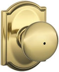 SCHLAGE F40 PLY 605 CAM Plymouth Privacy Knob in Bright Brass
