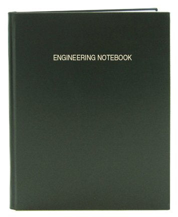 BookFactory Green Engineering Notebook - Durable Hardbound Design