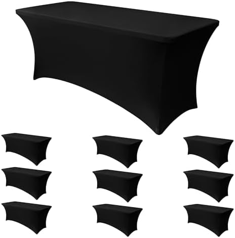 Obstal 10 Pack Stretch Spandex Table Covers for 6 Foot Tables