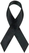 Black Satin Awareness Ribbons - Bag of 250 Pre-Formed Lapel Ribbons
