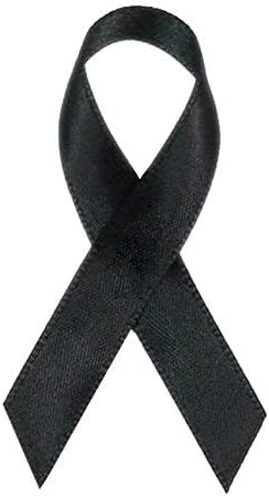 Exclusive USA 250 Black Satin Awareness Ribbons with Pins